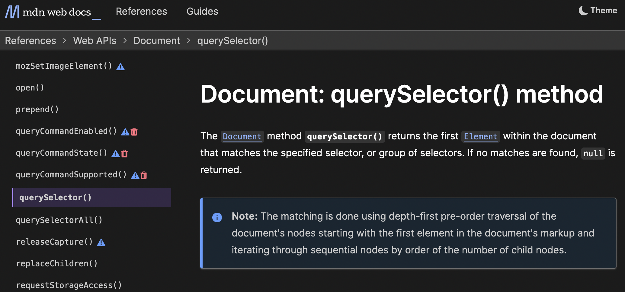 Queryselector div